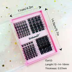 DIY Clusters Extension Kit D Curling 0.07 14mm with Lash Bond and Seal