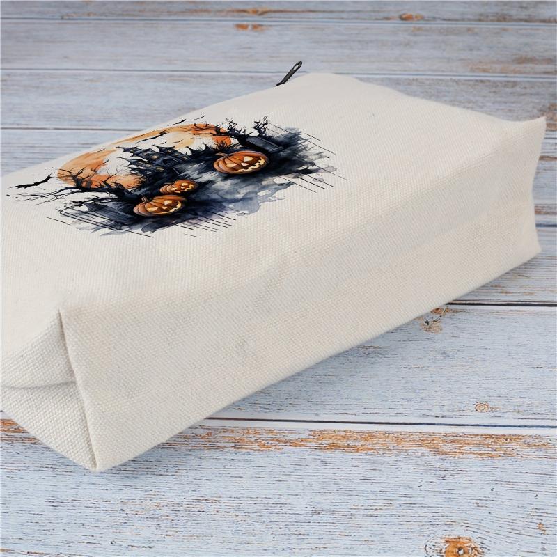 Halloween Makeup Bags Travel Pouches Toiletry Bags Canvas Zipper Makeup Bags