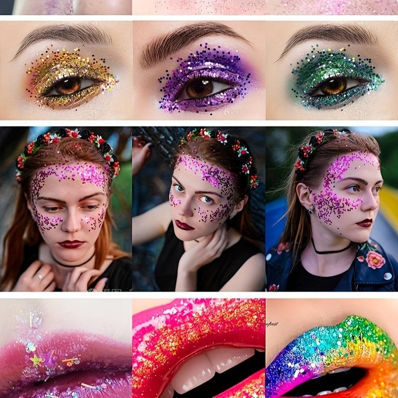 12 Colors Glitter Sequins Christmas Holiday Decoration Set