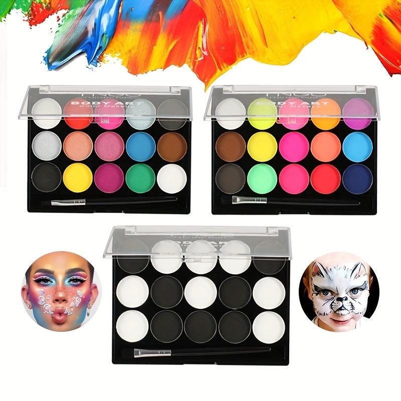 15 Colors Water Soluble Paint Kit for Halloween Cosplay Parties