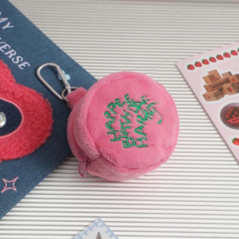 Mini Plush Makeup Bag Headphone Organizer Coin Purse Hanging Bag
