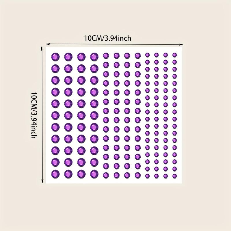 144pcs Bright Purple Makeup Face Stickers Jewelry Stage Makeup Eye Makeup