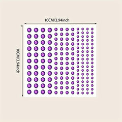 144pcs Bright Purple Makeup Face Stickers Jewelry Stage Makeup Eye Makeup
