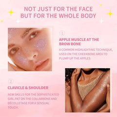 Peach Glitter Highlighting Puff for Face and Body