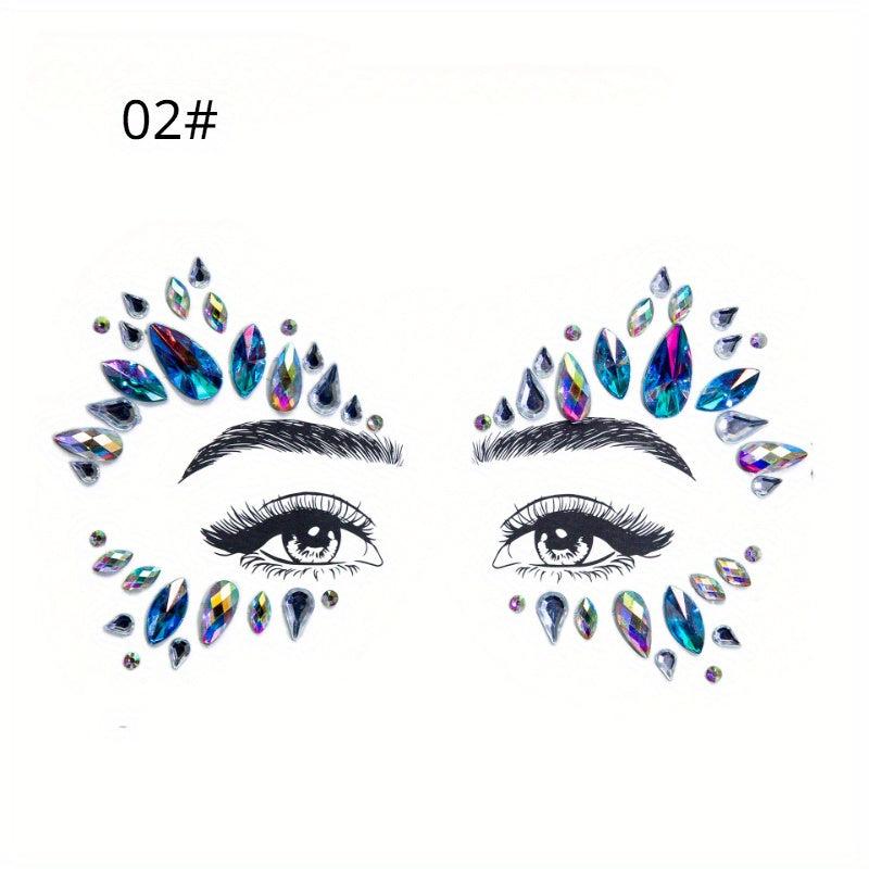 Mermaid Face Gems Music Y2k Jewels Crystals Bindi