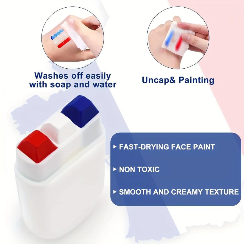 Flag Face Paint Set Body Pigment Fan Party Holiday Halloween