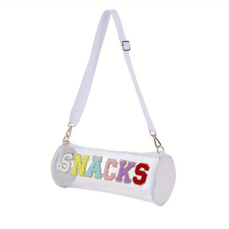 Waterproof Letter Embroidery Crossbody Bag PVC Toiletry Bag