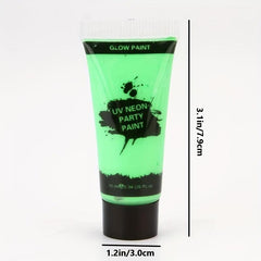 8 Vibrant UV Blacklight Body Paint Colors