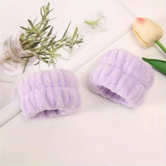 2 Pcs Microfiber Wrist Protection Towel Women Anti Sweat Wristband