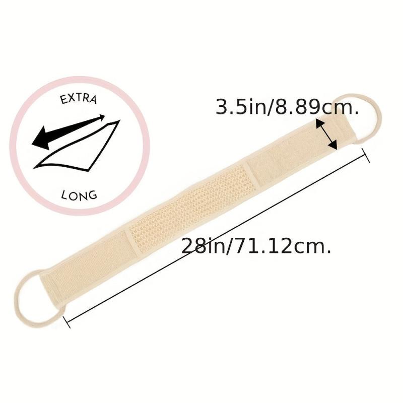 Linen Back Scrubber Towel Body Exfoliator With Handles