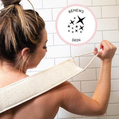 Linen Back Scrubber Towel Body Exfoliator With Handles