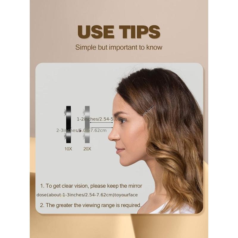 10X Magnifying Mirror With 2 Suction Cups 8.89 cm & Tweezer 1pc