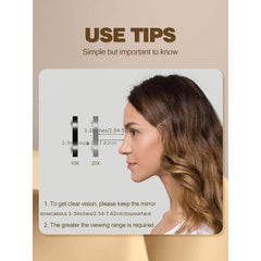 10X Magnifying Mirror With 2 Suction Cups 8.89 cm & Tweezer 1pc