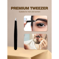 10X Magnifying Mirror With 2 Suction Cups 8.89 cm & Tweezer 1pc