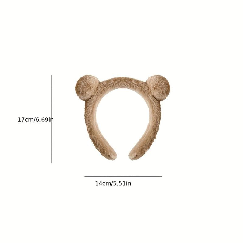 Fuzzy Bear Ear Headband Fluffy Cartoon Headband for Girls