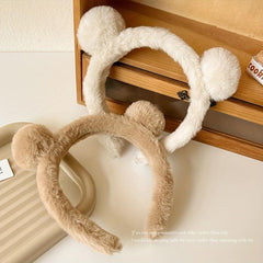 Fuzzy Bear Ear Headband Fluffy Cartoon Headband for Girls