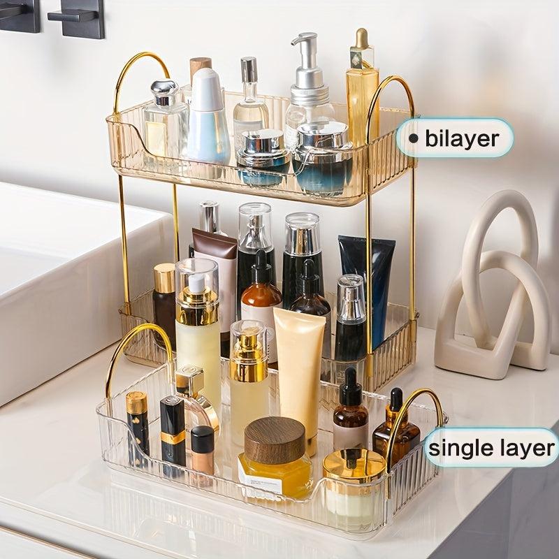 Stylish Desk Organizer with Rack Holder & Display Shelf for Skincare & Perfume