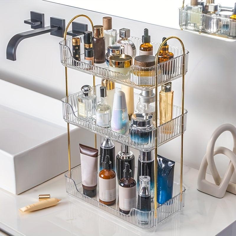 Stylish Desk Organizer with Rack Holder & Display Shelf for Skincare & Perfume