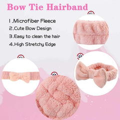 Soft Skin Care Headband and Wristband Set for Makeup and Beauty Routine