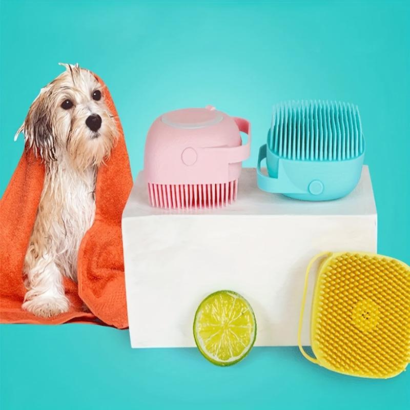 Silicone Bath Brush With Hook & Liquid Dispenser
