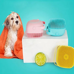 Silicone Bath Brush With Hook & Liquid Dispenser