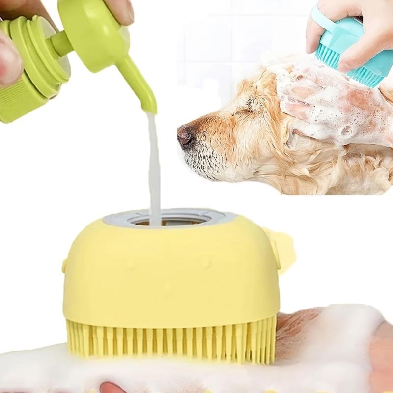 Silicone Bath Brush With Hook & Liquid Dispenser