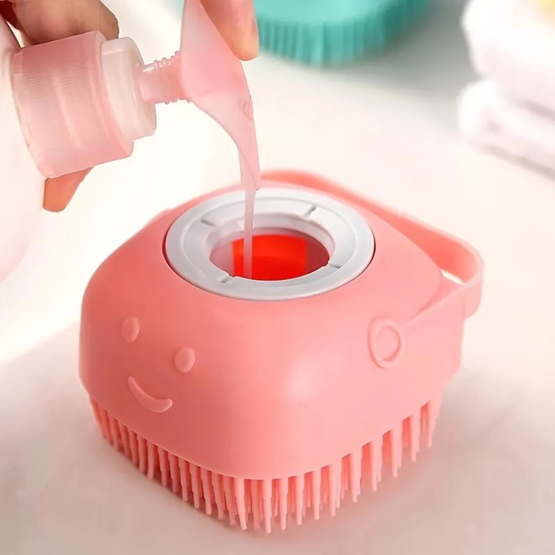 Silicone Bath Brush With Hook & Liquid Dispenser