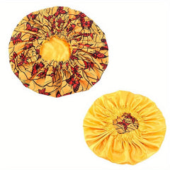 African Print Satin Lined Round Cap for Women Large Size