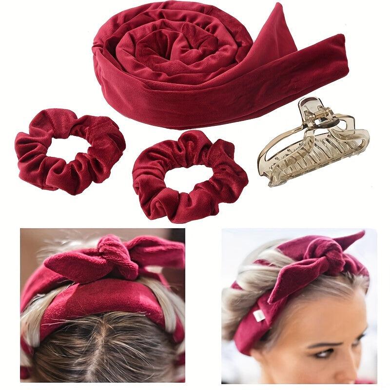 Heatless Curling Rod Headband No Heat Curlers for Long Hair