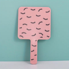 Square Handheld Beauty Mirror with Handle for Daily & Outgoing Use
