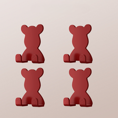 4pcs Bear Self Adhesive Hooks Home Bathroom Wall Mounted Accessories