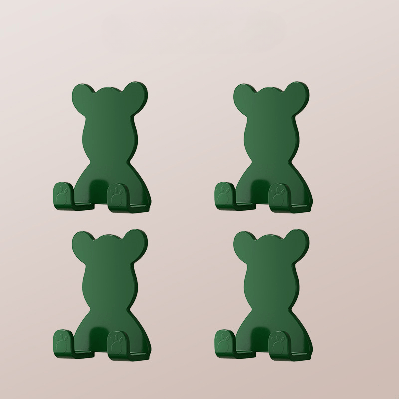 4pcs Bear Self Adhesive Hooks Home Bathroom Wall Mounted Accessories