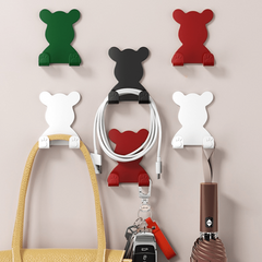 4pcs Bear Self Adhesive Hooks Home Bathroom Wall Mounted Accessories