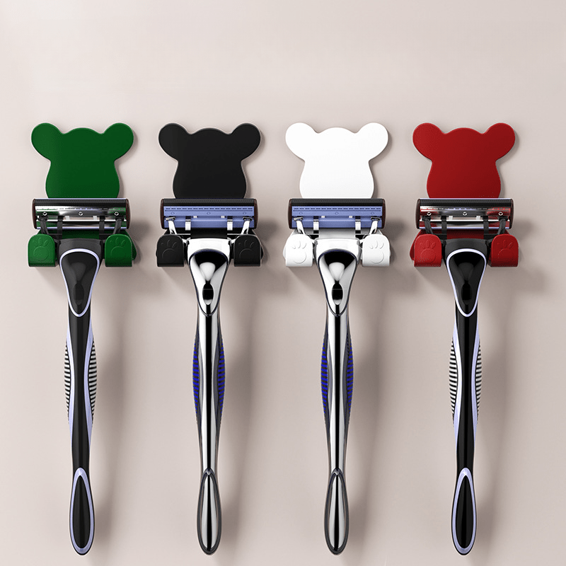 4pcs Bear Self Adhesive Hooks Home Bathroom Wall Mounted Accessories
