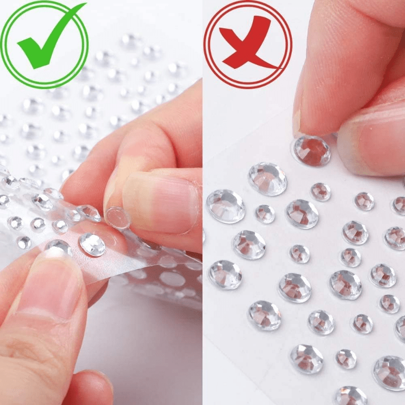 6 Pcs Face Gems Self Adhesive Rhinestones Makeup Jewelry