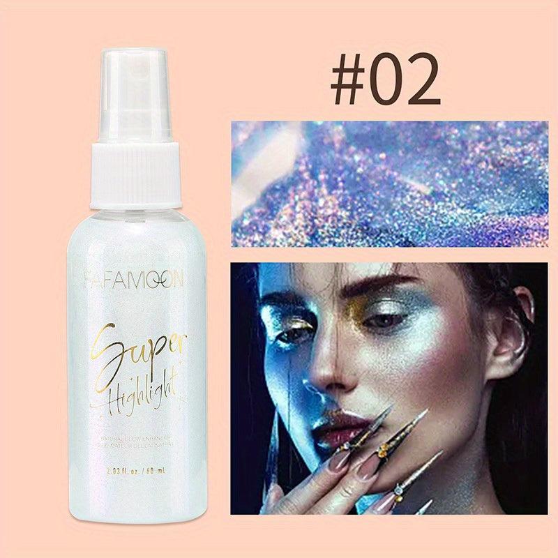 Colorful Body Highlighter Spray Fine Glitter Golden Powder