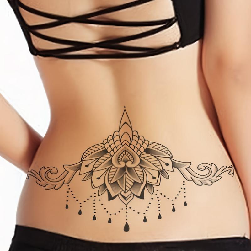 Waterproof Geometric Pattern Chest Waist Tattoo Sticker