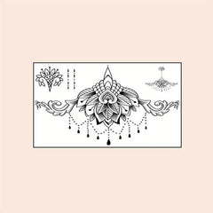Waterproof Geometric Pattern Chest Waist Tattoo Sticker