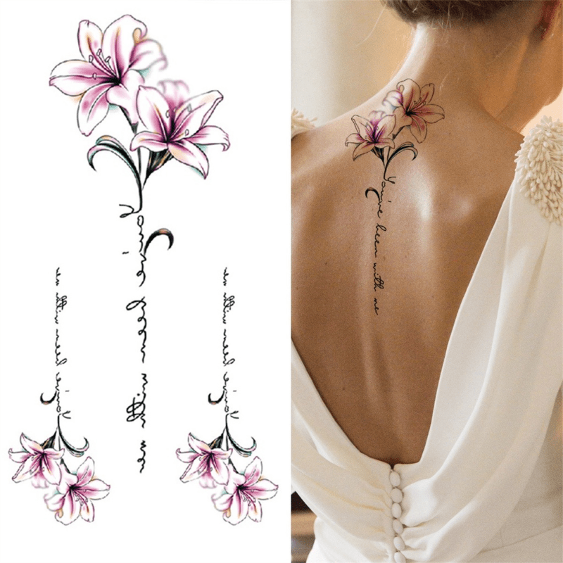 Peach Blossom Tattoo Sticker Waterproof Long Lasting Temporary Tattoo