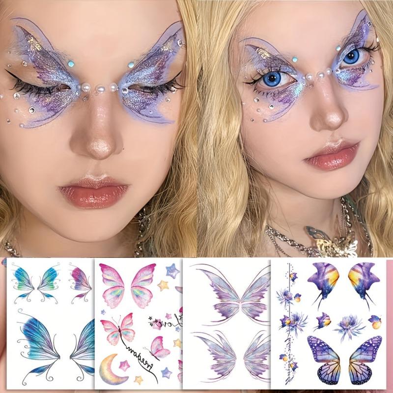 Butterfly Face Sticker Tattoo Waterproof Temporary Eyes Hands Chest Body Art