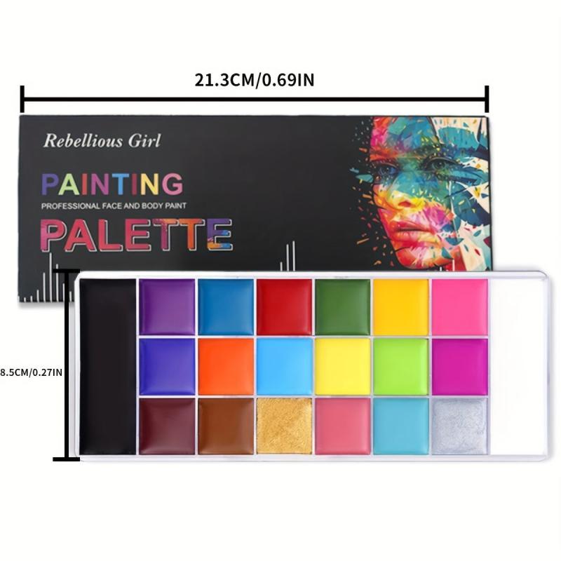 VERONNI 20 Professional Face & Body Paint Palette With 10 Brushes Non Toxic