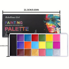 VERONNI 20 Professional Face & Body Paint Palette With 10 Brushes Non Toxic
