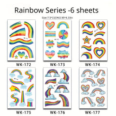 10 Pcs Beach Party Waterproof Stickers Flamingo Heart Mermaid Rainbow Decoration