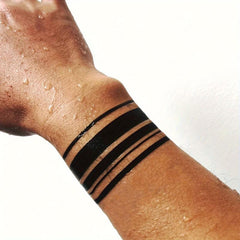 Geometric Line Stripe Tattoo Sticker Sweatproof Long Lasting
