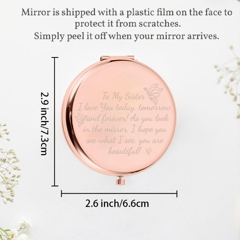 Personalized Compact Mirror for Sister - Perfect Gift Idea