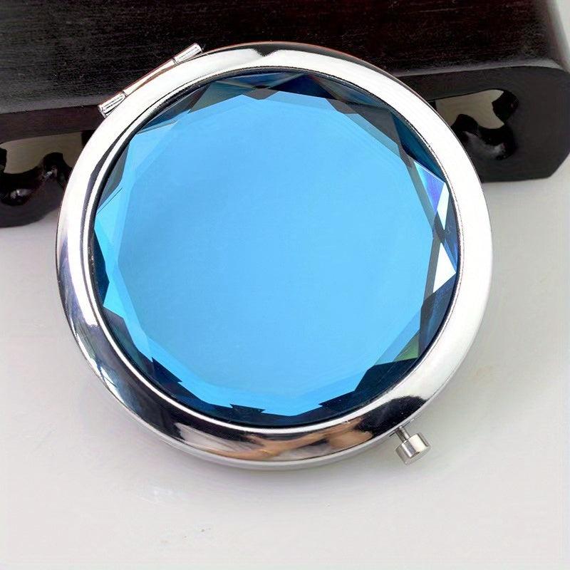 Crystal Foldable Makeup Compact Mirror Double Sides Bridesmaid Purse Pocket