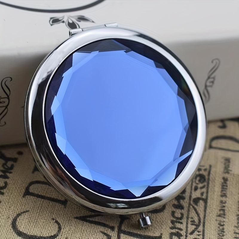 Crystal Foldable Makeup Compact Mirror Double Sides Bridesmaid Purse Pocket