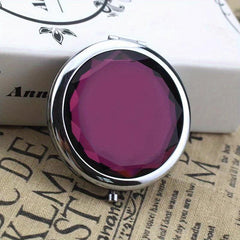 Crystal Foldable Makeup Compact Mirror Double Sides Bridesmaid Purse Pocket