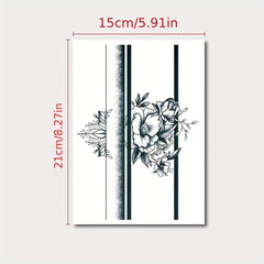Dark Flower Temporary Tattoo Sticker Waterproof Long Lasting