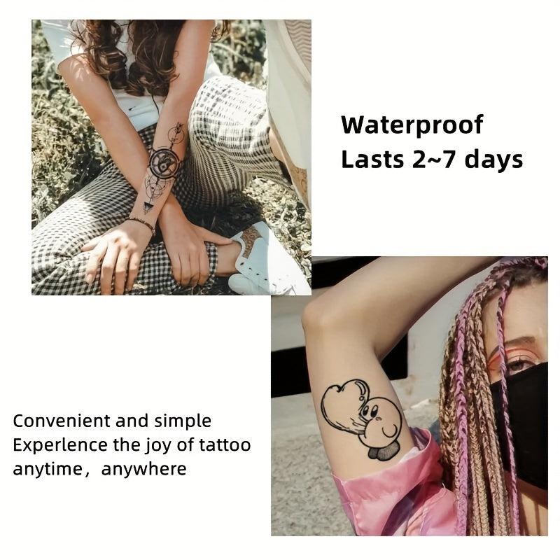 Dark Flower Temporary Tattoo Sticker Waterproof Long Lasting